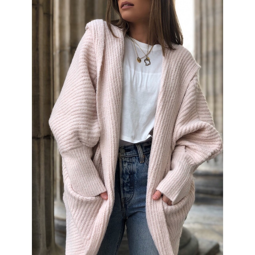 Cream Chunky Knit Hoodie Cardigan - Willow - Picture 6 of 8